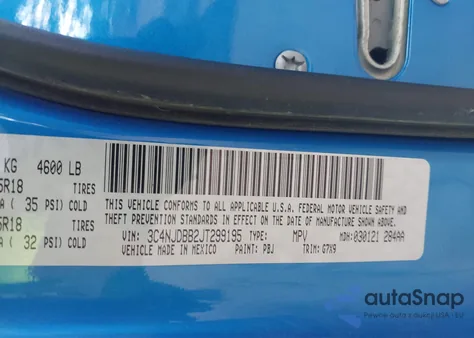 2018 Jeep Compass Altitude 4X4 from USA, damaged, VIN 3C4NJDBB2JT299195
